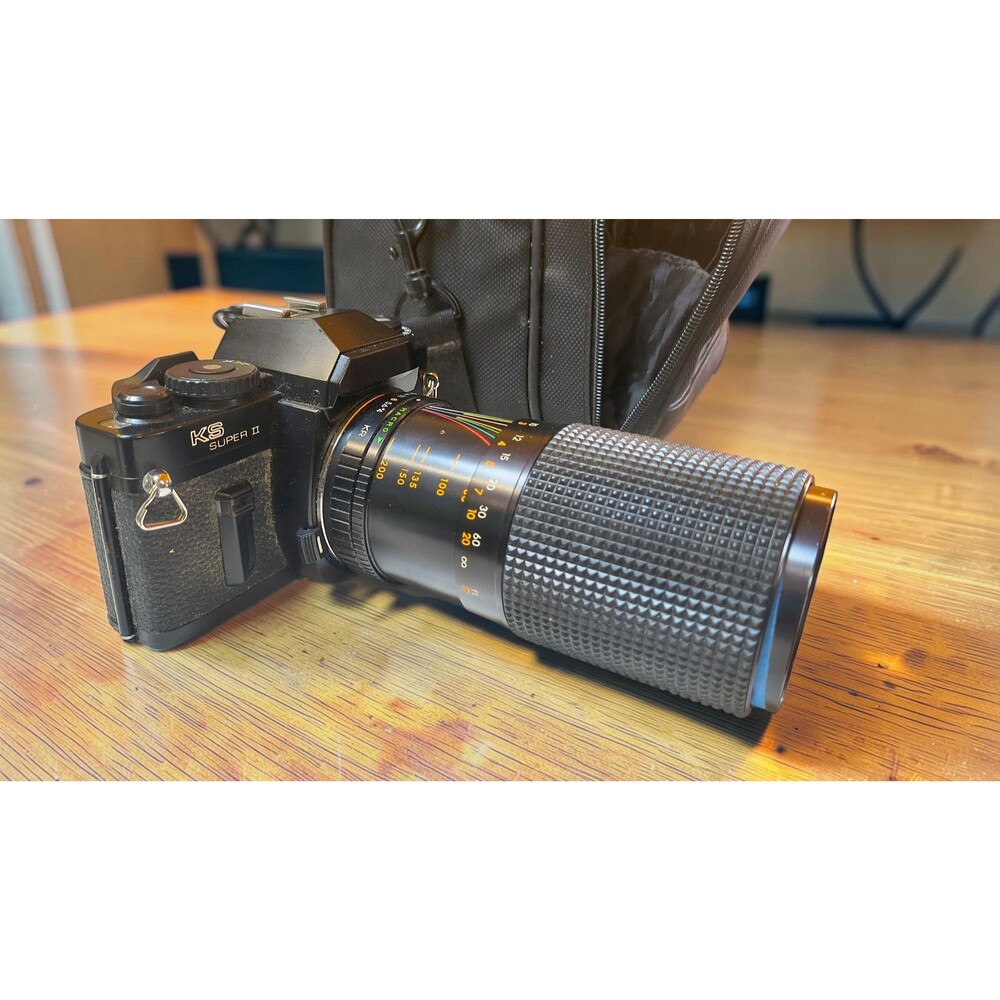 Sears KS Super II 35mm Film Camera with Macro Zoom Lens Bag and Film Lot